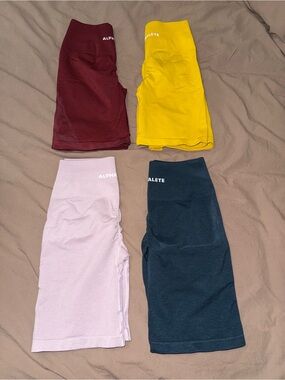 Alphalete Women's Bike Shorts - Burgundy, Yellow, Light Pink, Teal